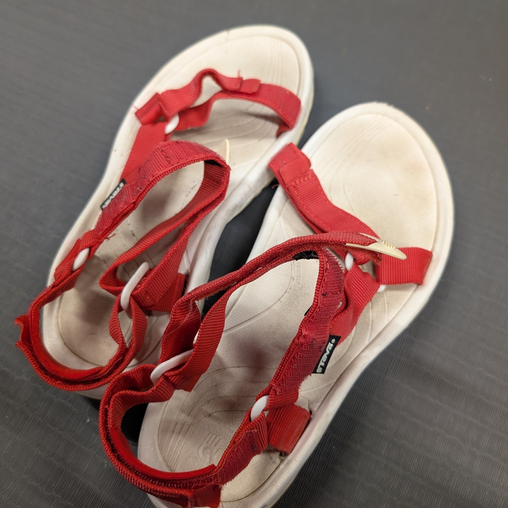 Teva 9 Mens Sport Sandals Hurricane XLT Cross Strap White Red
